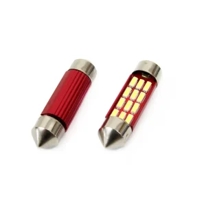 Set becuri auto cu LED CANBUS sofit compatibil C5W 12 SMD 39mm Alb 12/24V, destinat competitiilor auto sau off-road