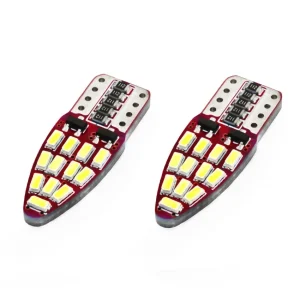 Set becuri auto cu LED CANBUS compatibil T10e W5W 24 SMD Alb 12V, destinat competitiilor auto sau off-road