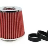 Filtru de aer conic rosu + chrome cu 3 adaptoare