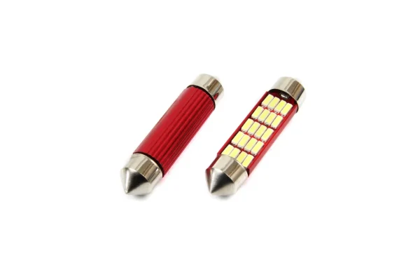 Set becuri auto cu LED CANBUS sofit compatibil C5W 20 SMD 41mm Alb 12/24V, destinat competitiilor auto sau off-road