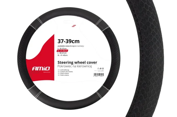 Husa volan neagra Honeycomb SWC-20-M (37-39cm)