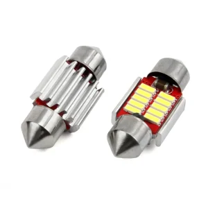 Set becuri auto cu LED CANBUS sofit compatibil C5W 10 SMD 31mm Alb 12/24V, destinat competitiilor auto sau off-road