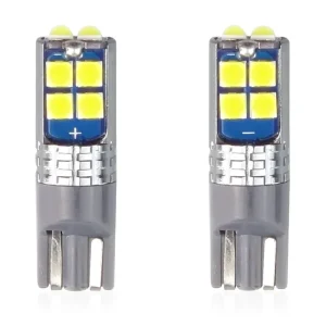 Set becuri auto cu LED CANBUS compatibil T10 W5W 10 SMD Alb 12/24V, destinat competitiilor auto sau off-road