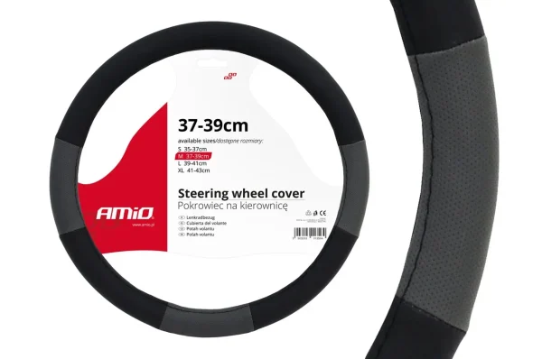 Husa volan negru + gri SWC-05-M (37-39cm)