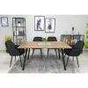 Scaun stil fotoliu bucatarie/living, Artool, Lugo, catifea neagra, picioare metal negru, 57.5x56.5x86.5 cm