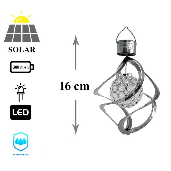 Lampa solara pentru gradina, 1 LED multicolor, 16 cm, Acamar