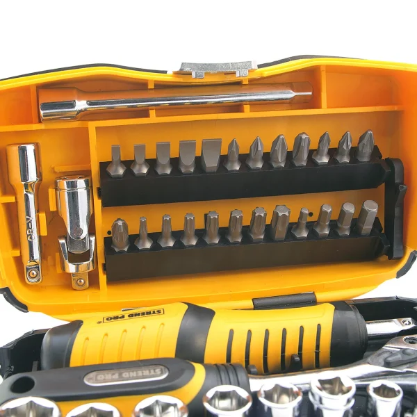 Trusa 39 piese, varfuri si tubulare + maner si clichet