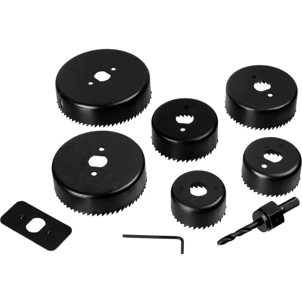 Carote pentru gips-carton, rigips, lemn, plastic, PVC, set 8 buc, 64-127 mm, Richmann