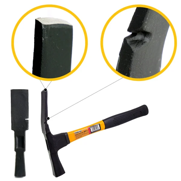 Ciocan zidar maner fibra - 600g Galben/Negru