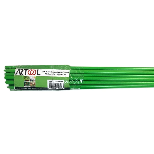 Set 20 suporti/araci pentru plante, legume, fibra de sticla, 100x.0.7 cm, Artool
