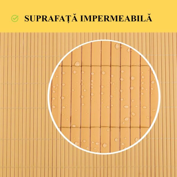 Paravan pentru balcon, terasa, gard PVC, stil bambus, 1300 g/m2, UV, 3x1 m