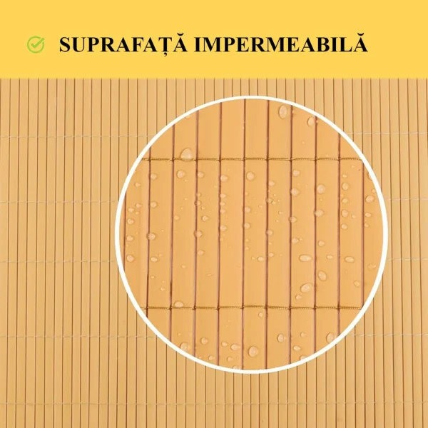 Paravan pentru balcon, terasa, gard PVC, stil bambus, 1300 g/m2, UV, 3x1 m