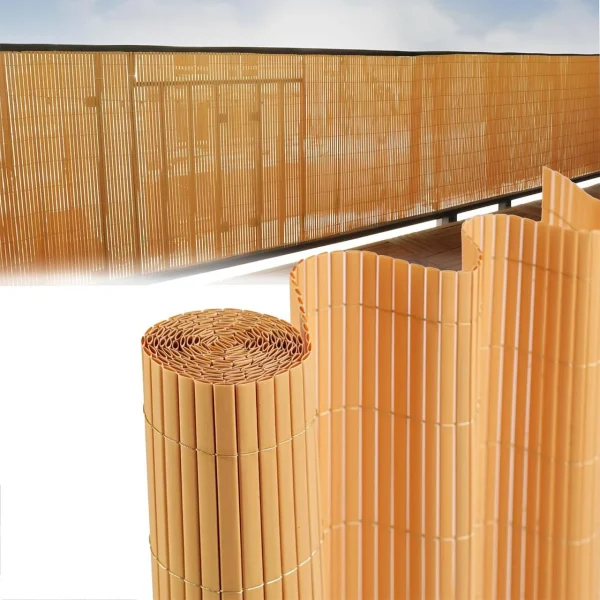 Paravan pentru balcon, terasa, gard PVC, stil bambus, 1300 g/m2, UV, 3x1 m