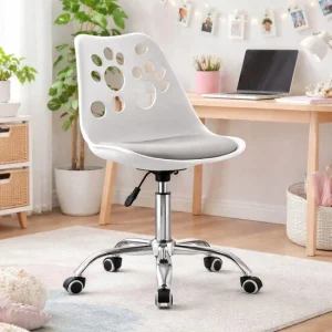 Scaun de birou, Artool, Print, rotativ, PP, alb si gri, 50x57x81.5-93.5 cm