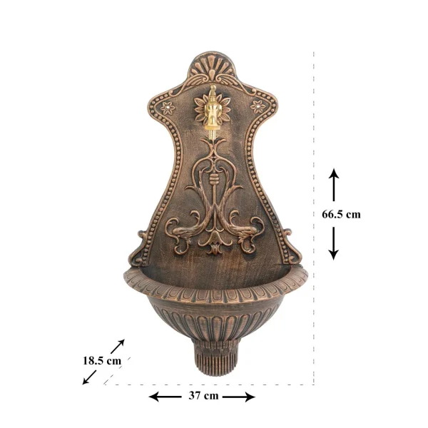 Chiuveta de gradina 37x18.5x66.5 cm, aluminiu, efect cupru, Strend Pro