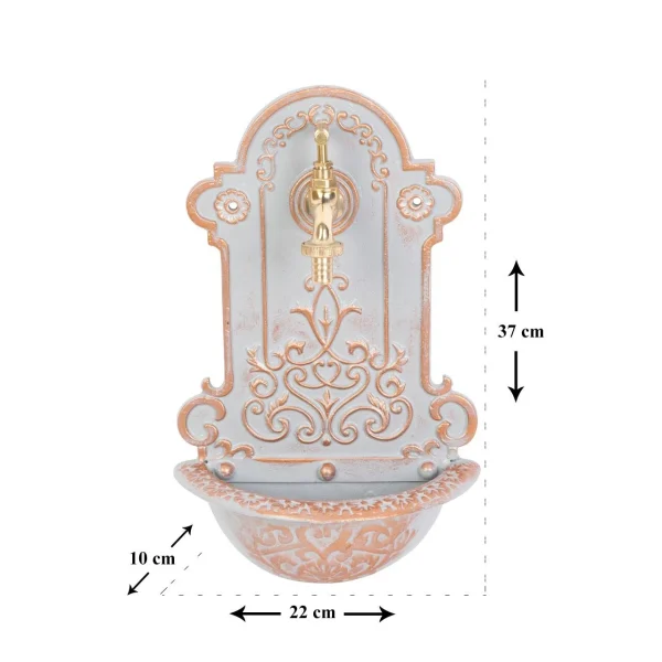Chiuveta de gradina, model mini, aluminiu, alb si portocaliu, efect cupru, 22x10x37 cm, Strend Pro