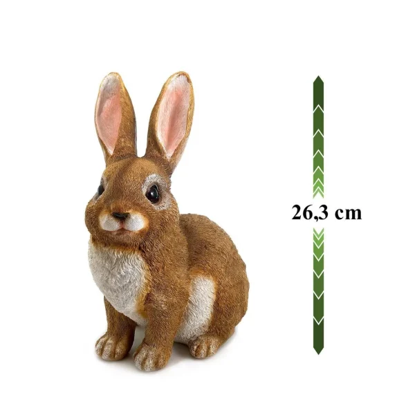 Decoratiune gradina, polirasina, iepure, 15.5x18.5x26.3 cm