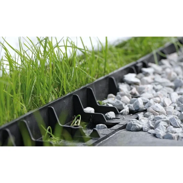 Bordura pentru gazon, plastic, 28 cuie tip harpon, 8 m 