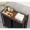 Raft baie cu cosuri rufe, Leobert, placa MDF, 2 rafturi, maro, 73x33x72 cm