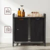 Raft baie cu cosuri rufe, Leobert, placa MDF, 2 rafturi, maro, 73x33x72 cm