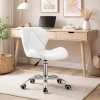 Scaun de birou, Artool, Avola, rotativ, piele ecologica, alb, 53.5x55.5x73.5-84.5 cm