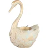 Decoratiune gradina, MagicHome, metalica, gasca, cu ghiveci pentru flori, auriu, 37x19x43 cm