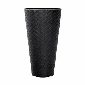 Ghiveci decorativ de flori, Prosperplast, Matuba Slim, rotund, inalt, 55 cm, antracit
