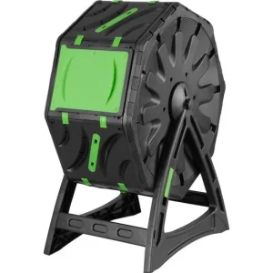 Compostor rotativ/tambur de gradina, Strend Pro, 70 L, negru, 55.5x36x72 cm