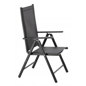 Scaun pentru gradina, pliabil, aluminiu, gri, 65x55x104, Chomik