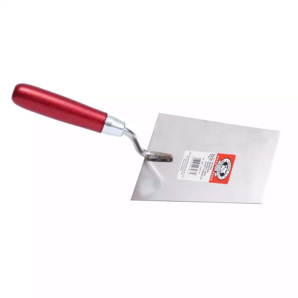 Mistrie inox, trapez, lata, sudura in puncte, 18 cm, maner lemn, Olejnik