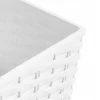 Ghiveci decorativ de flori, Prosperplast, Rato, imitatie ratan, patrat, alb, 40x40x40.8 cm
