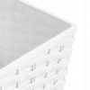 Ghiveci decorativ de flori, Prosperplast, Rato, imitatie ratan, patrat, alb, 22.5x22.5x42.1 cm