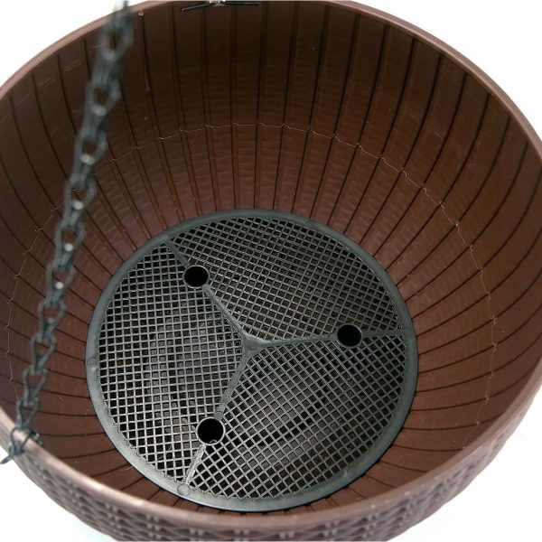 Ghiveci de flori suspendat, maro, 26x16 cm