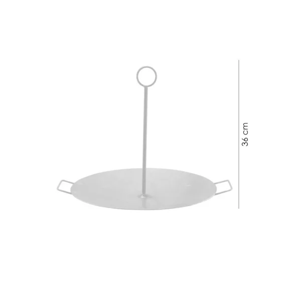 Disc pentru gratar, metalic, cu picioare si agatator, 40.5x32 cm, Perfect Home 