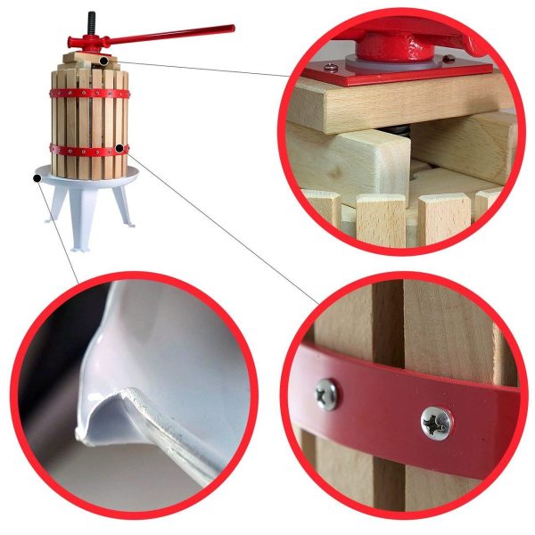 Teasc, presa, pentru zdrobit struguri, fructe, 6 L, 27x56 cm