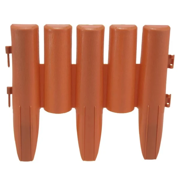 Palisada/bordura pentru gradina, maro teracota 27x24 cm, 2.16 m, set 8 buc