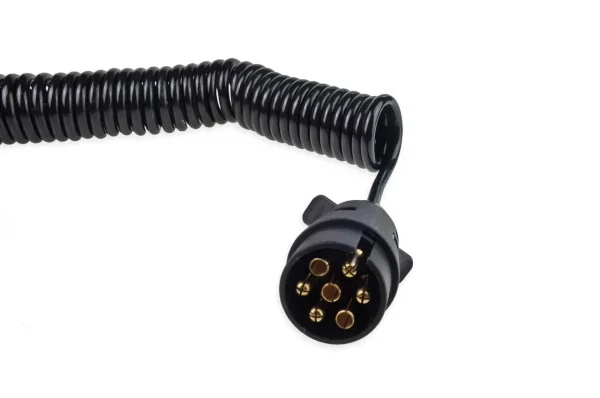 Cablu electric pentru remorca spiralat cu prize 7PIN 12V 6m