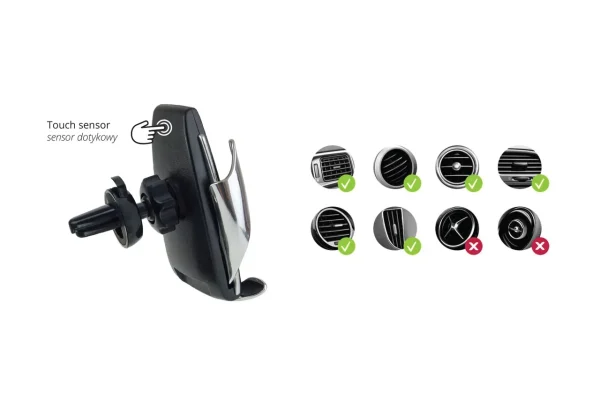 Suport auto inteligent pentru telefon cu incarcare wireless PHW-01