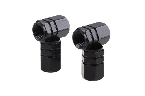 Set capacele auto pentru ventil hexagon negru 4 buc