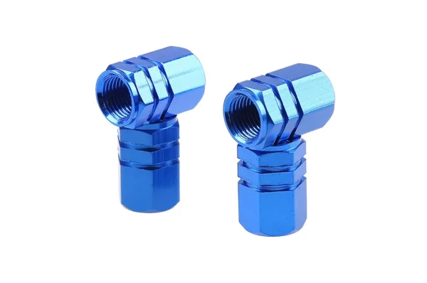 Set capacele auto pentru ventil hexagon albastru 4 buc