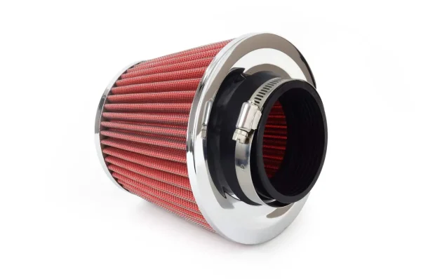 Filtru de aer conic rosu + chrome cu 3 adaptoare