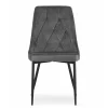 Scaun bucatarie/living, Artool, Imola, catifea gri, picioare metal negru, 48.5x61x93.5 cm