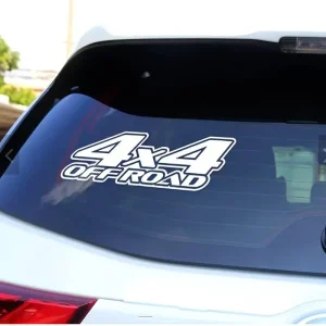 Sticker autoadeziv pentru vehicule Off Road, model "4x4 Off Road", dimensiune 29 x 11 cm, culoare Alba