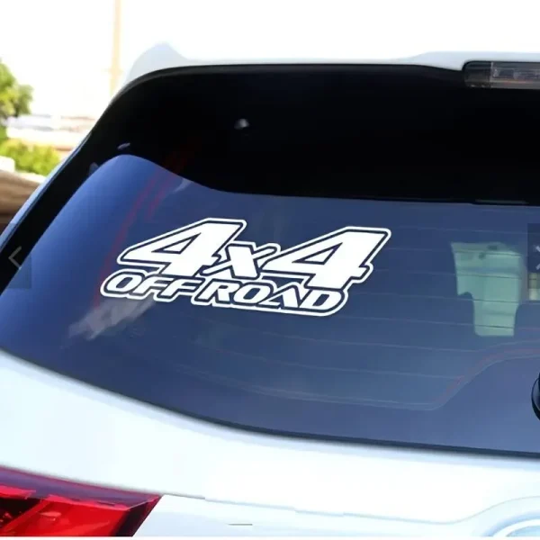 Sticker autoadeziv pentru vehicule Off Road, model "4x4 Off Road", dimensiune 29 x 11 cm, culoare Alba