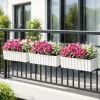 Set 2 jardiniere decorative cu suport metalic, sistem irigare,​​​​​​​ alb, 58x18x16.2 cm, Boardee Fencycase W