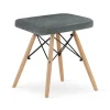 Scaun stil scandinav, Artool, Werk, fara spatar, stofa gri, picioare lemn natur, 42.5x40.5x45.5 cm