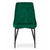 Scaun bucatarie/living, Artool, Imola, catifea verde, picioare metal negru, 48.5x61x93.5 cm