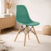 Scaun stil scandinav, Artool, Osaka, PP verde, picioare lemn natur, 46x54x81 cm