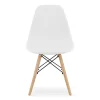 Scaun stil scandinav, Artool, Osaka, PP alb, picioare lemn natur, 46x54x81 cm