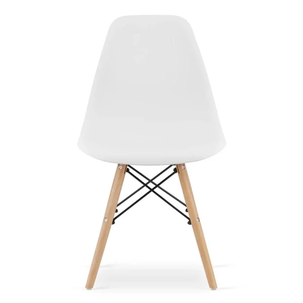 Scaun stil scandinav, Artool, Osaka, PP alb, picioare lemn natur, 46x54x81 cm